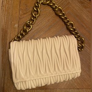 Quilted purse with gold chain, like new